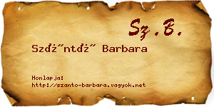 Szántó Barbara névjegykártya