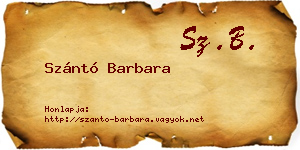 Szántó Barbara névjegykártya