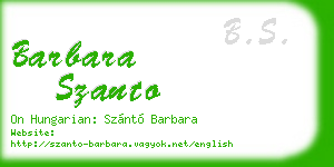 barbara szanto business card